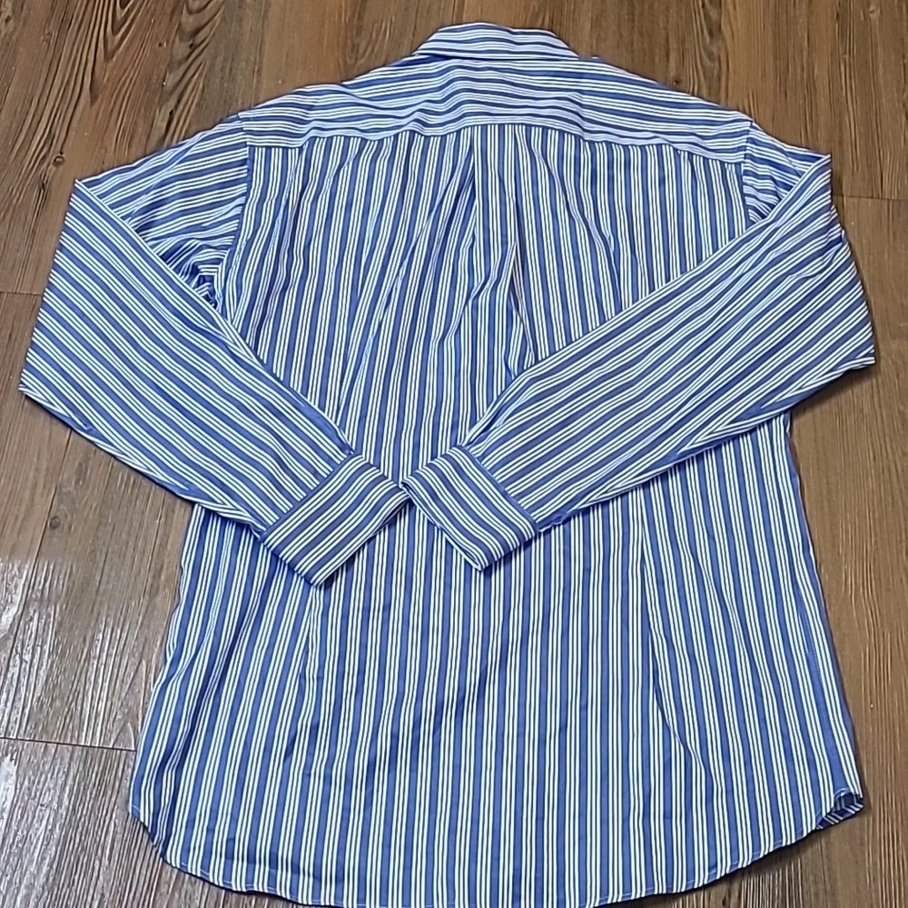Brooks Brothers‎ Blue and White Striped Long Sleeve Shirt  zise m new no tag.